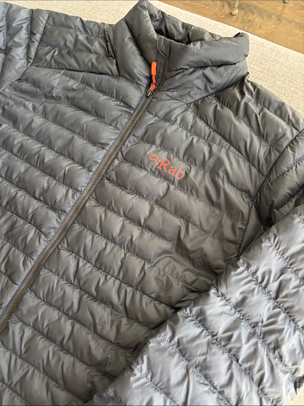Rab Men's Lightweight Grey Packable Jacket with Orange Accents - Picture 3 of 10